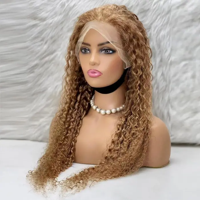 Afro Daa Front Lace Gerçek Tül Peruk / Sıcak Karamel / 70/75cm