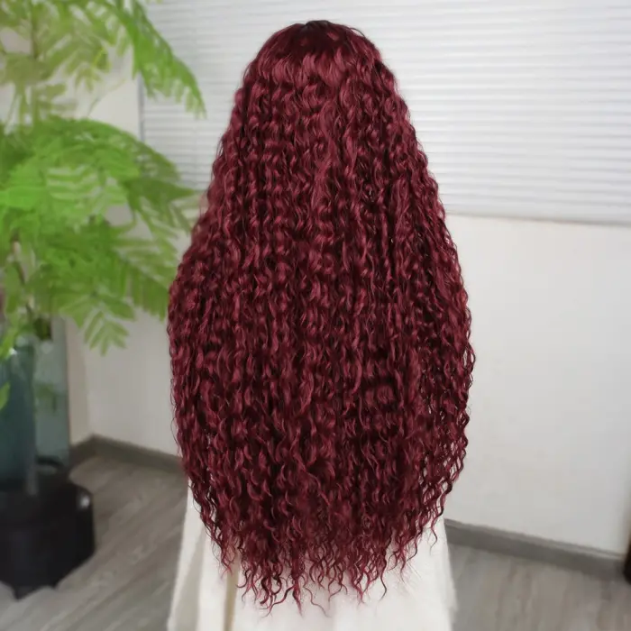 Afro Daa Koyu Kızıl Fiber Sen T Tül Peruk