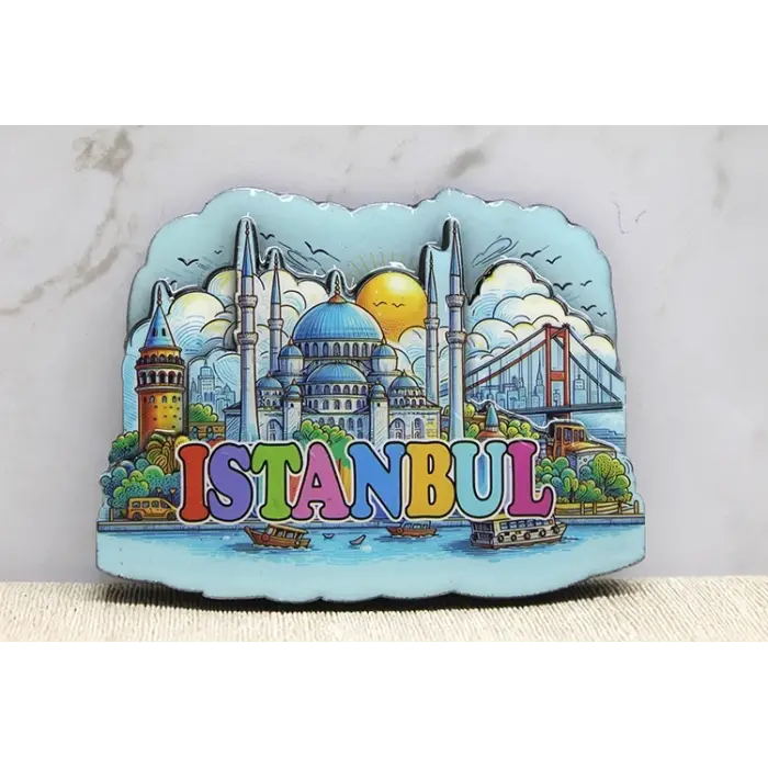 Ahşap İstanbul Temalı Magnet - Model 10
