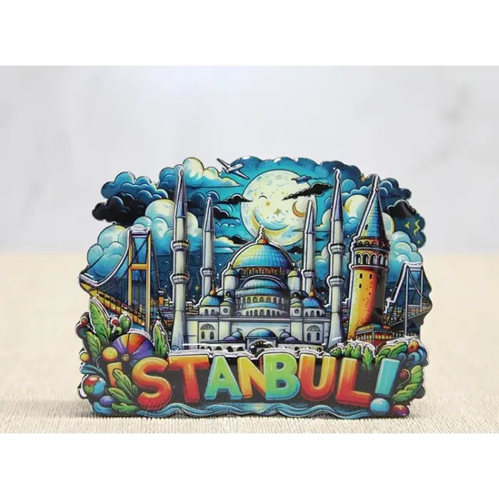 Ahşap İstanbul Temalı Magnet - Model 2