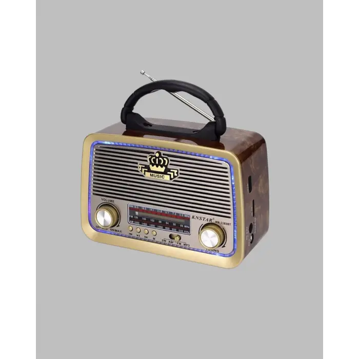 Ahşap Nostaljik Radyo Bluetooth USB SD Kart Destekli