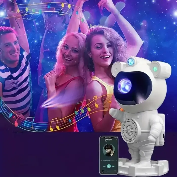 Akıllı Astronot Projeksiyon Gece Aydınlatma &amp; Bluetooth Hoparlör Bx40