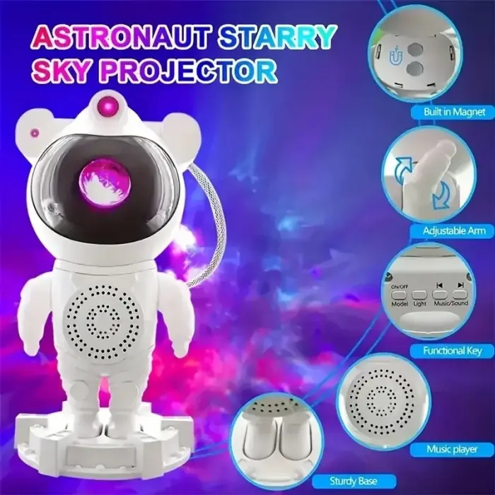Akıllı Astronot Projeksiyon Gece Aydınlatma &amp; Bluetooth Hoparlör Bx40