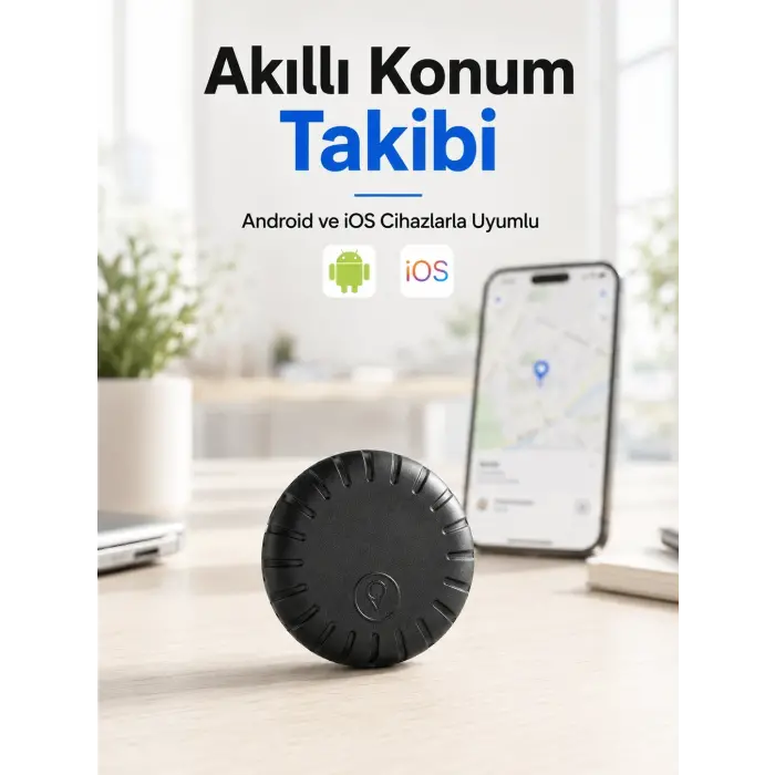 Akıllı GPS Takip Cihazı Android ve iOS Uyumlu 2 Yıl Pil Ömürlü Mini Konum Bulucu