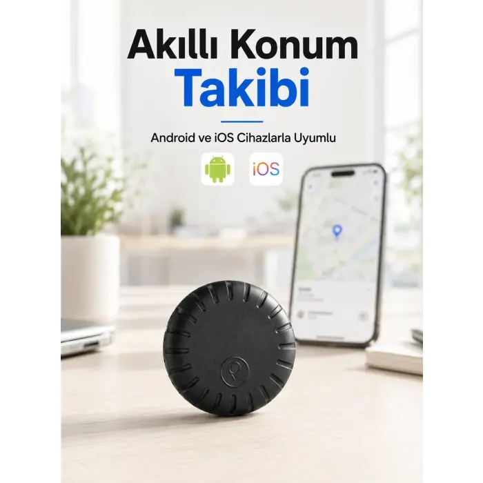 Akıllı GPS Takip Cihazı Android ve iOS Uyumlu 2 Yıl Pil Ömürlü Mini Konum Bulucu
