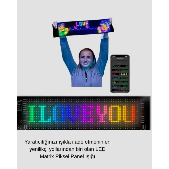 Akıllı LED Matrix Panel – USB Bağlantılı, Kaydırmalı Yazı ve Animasyon Desteği