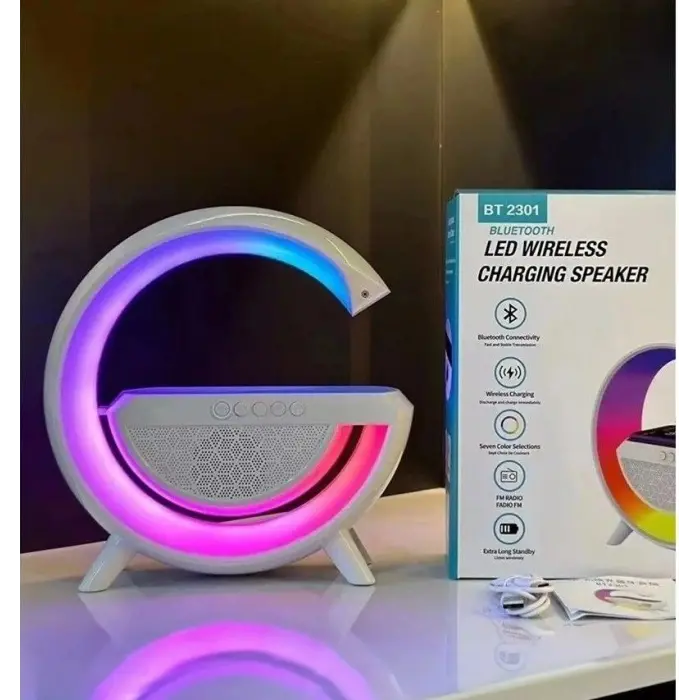 Akıllı Masa Lambası Hoparlör Led Işık & Kablosuz Şarj Alk2289