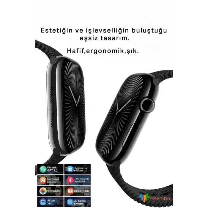 Akıllı Saat | 2.02 AMOLED Ekran | GPS ve Nabız Sensörü | Uyku Takibi | Suya Dayanıklı Gri Model