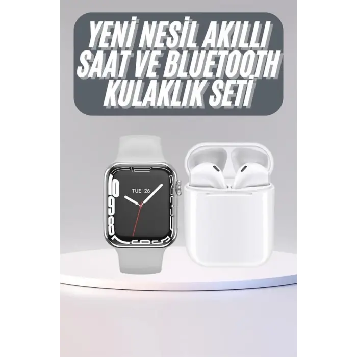 Akıllı Saat Kulaklık Hediyeli Uyku ve Sağlık Takibi Yapabilen Uzun Ömürlü