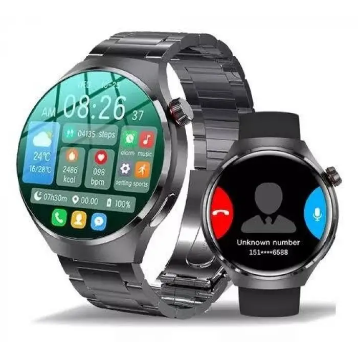 Akıllı Saat Metal Kordonlu GPS ve NFC Uyumlu Arama Cevaplayan