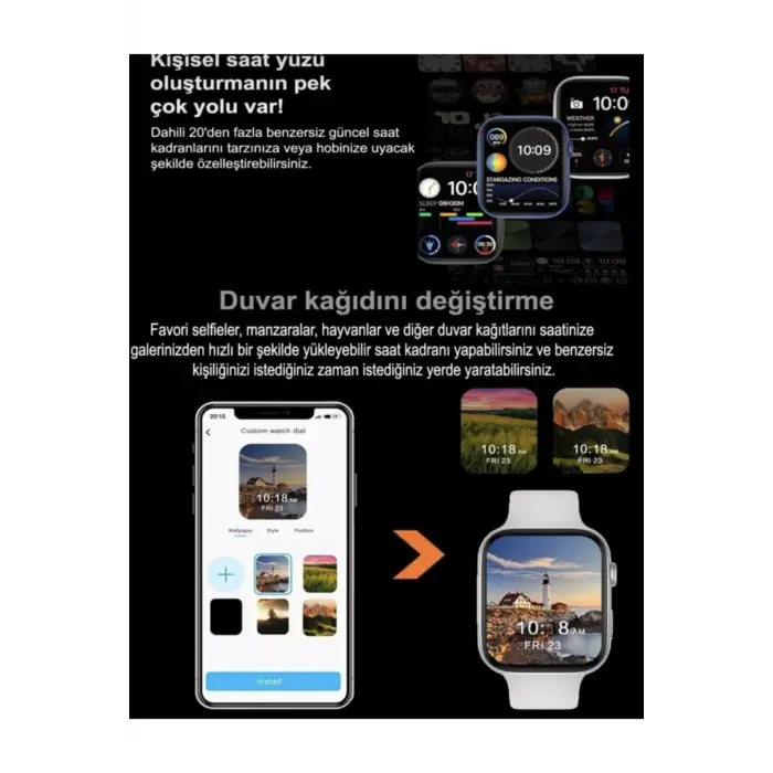 Akıllı Saat Siyah Sim Kartlı GPS Nabız Uyku Takip 1000-2000 mAh Batarya Deri Kordon
