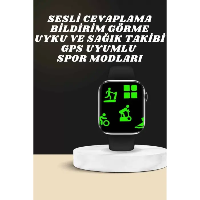 Akıllı Saat Wireless Şarj Yüksek Çözünürlüklü Müzik Dinleme Sesli Cevaplama
