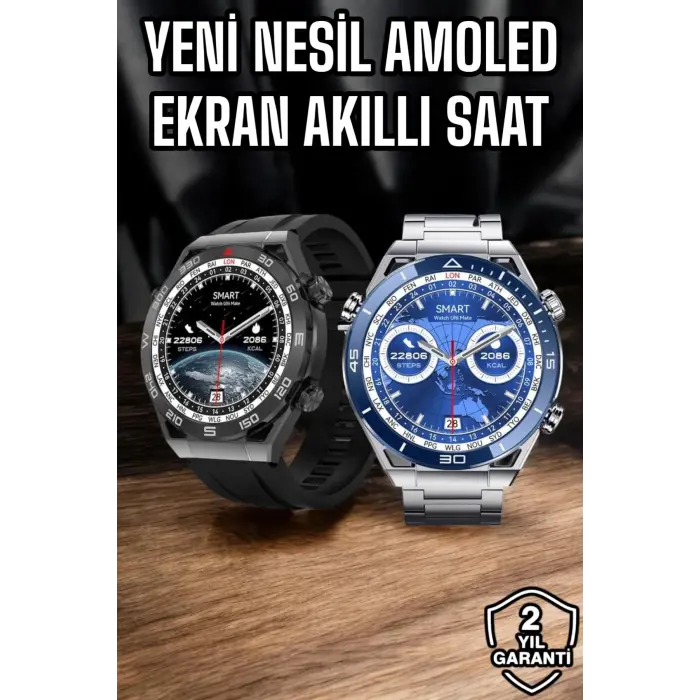 Akıllı Saat Yeni Nesil 2024 Model Metal Kordonlu Bluetooth Bağlantılı