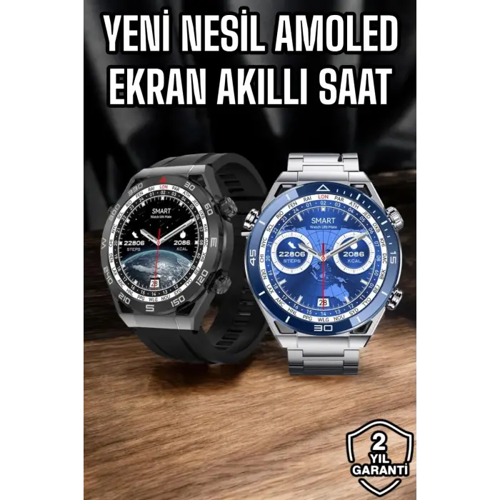 Akıllı Saat Yeni Nesil 2024 Model Metal Kordonlu Bluetooth Bağlantılı