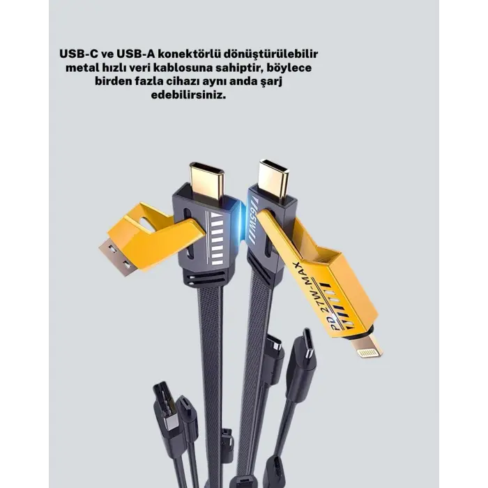 Akıllı Telefon Tablet Laptop Uyumlu 65W Güçlü Veri Kablosu