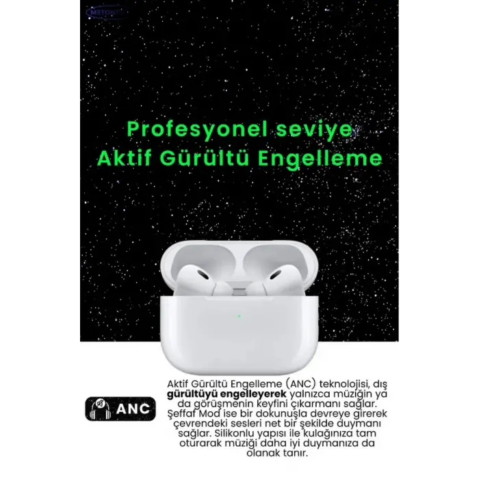 Aktif Gürültü Önlemeli (ANC) Pro TWS Bluetooth Kulaklık, Şeffaf Mod ve Gelişmiş Özellikler