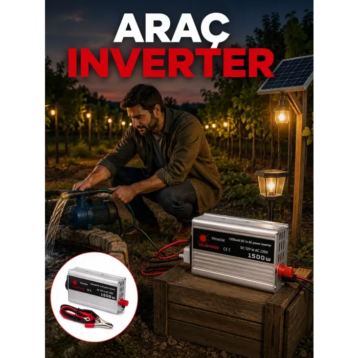 Akü Gücünü Ev Elektriğine Dönüştüren Güçlü İnvertör 1500W