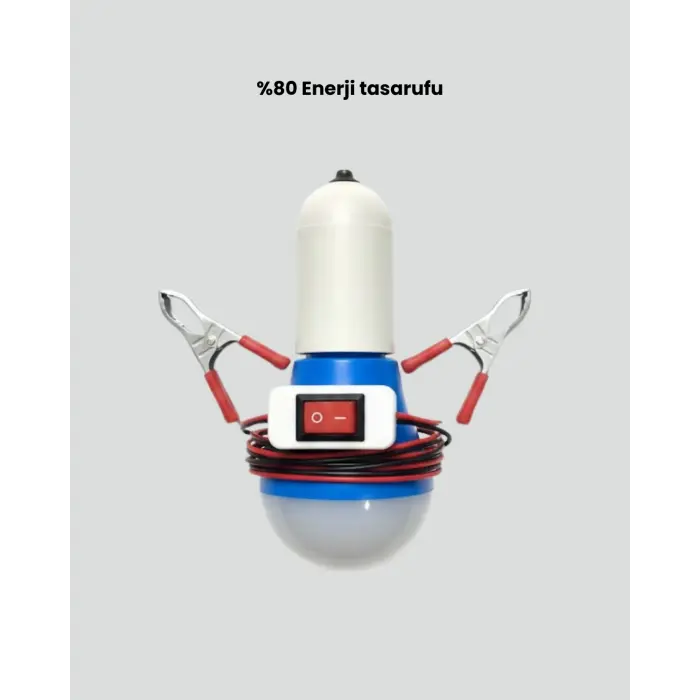Aküden Çalışan 12V LED Ampul Taşınabilir Kullanım