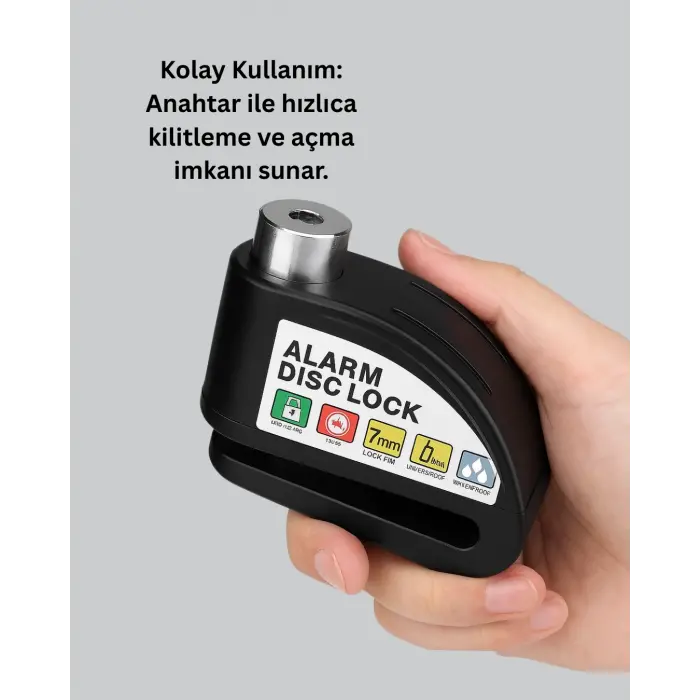 Alarm Sensörlü Disk Kilidi Motosiklet Scooter Bisiklet Güvenlik