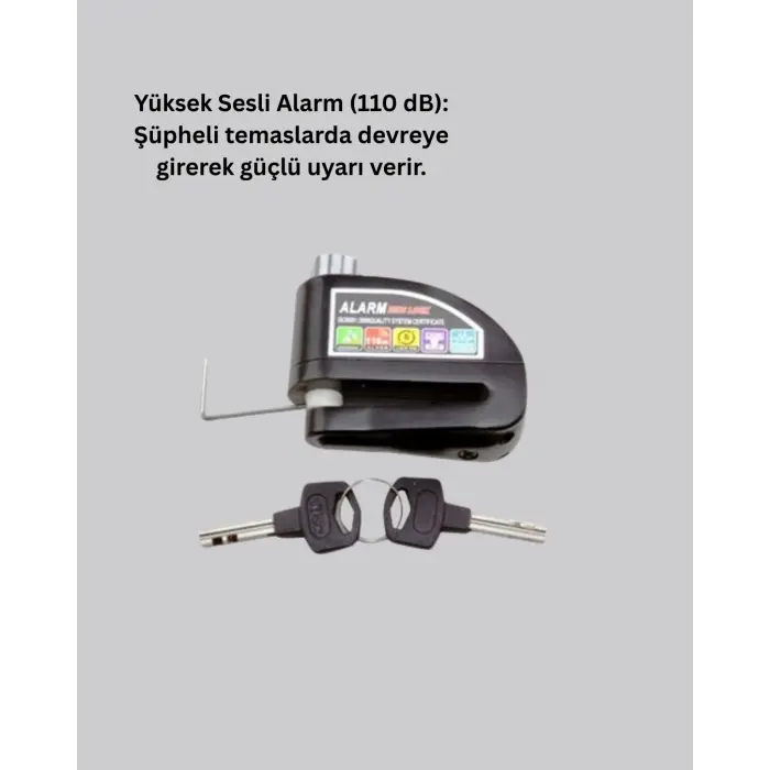 Alarm Sensörlü Disk Kilidi Motosiklet Scooter Bisiklet Güvenlik Yeni Nesil