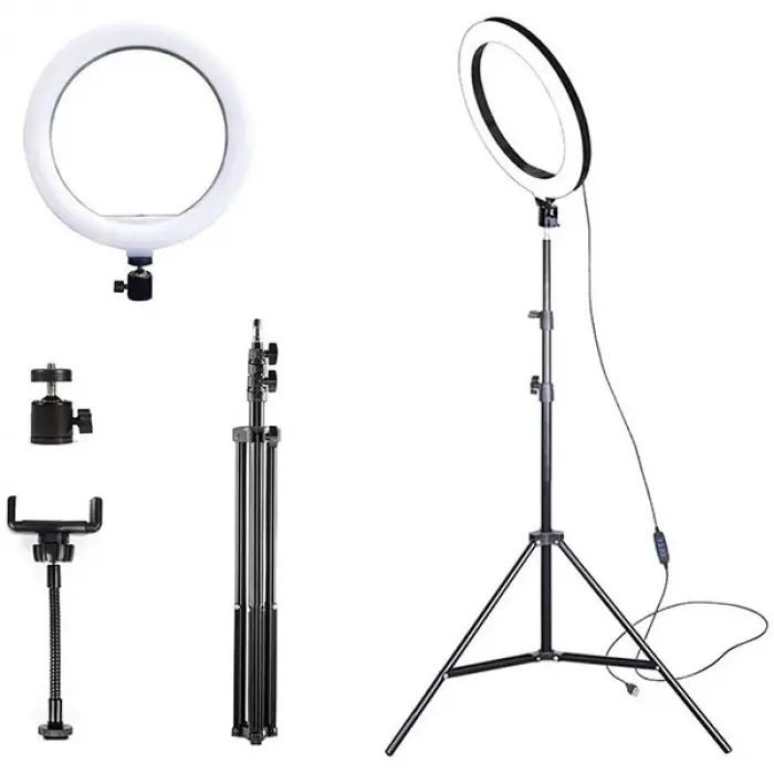 ALLY 10 İnch  Halka Led Tripod(1.30M)Youtuber Video Selfie Stüdyo Makyaj Işığı-(5775)