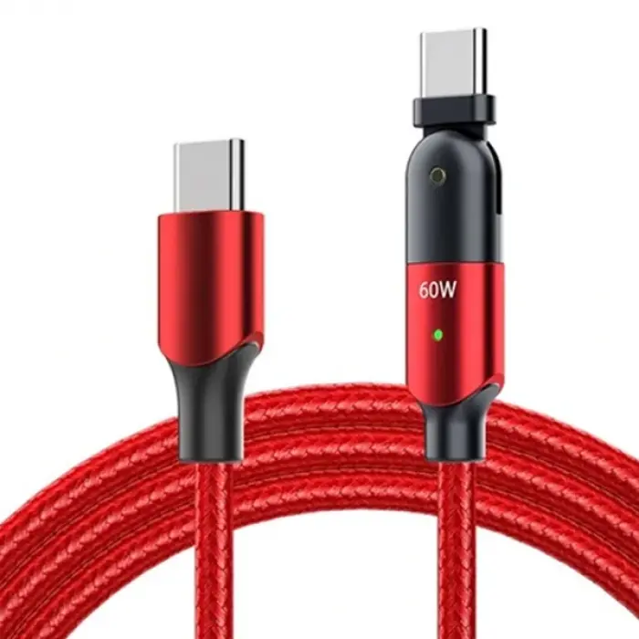 ALLY 60W UsB Type-C Pd  Hızlı Şarj Kablosu 2metre Döner Başlıklı Kablo-(5775)