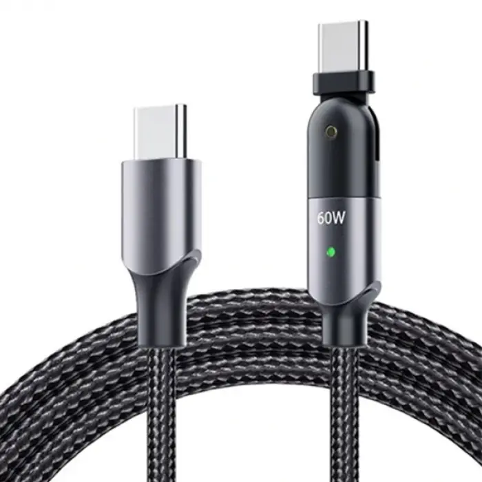 ALLY 60W UsB Type-C Pd  Hızlı Şarj Kablosu 2metre Döner Başlıklı Kablo-(5775)