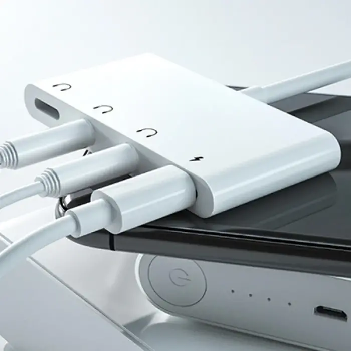 ALLY Andriod Usb Type C 4in1 Otg Ses Adaptörü Çift DC 3.5MM Jack-(5775)