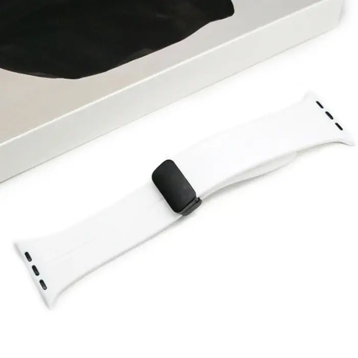 Ally Apple Watch 7-8 41mm 6-5-4 40mm Manyetik Uçlu Silikon Kayış Kordon 3-2-1 38mm-(5775)