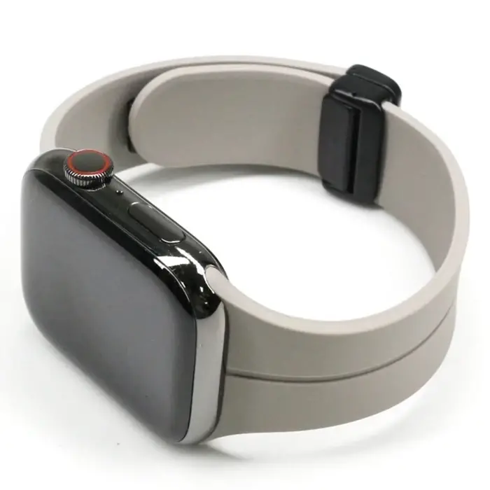 Ally Apple Watch 7-8 41mm 6-5-4 40mm Manyetik Uçlu Silikon Kayış Kordon 3-2-1 38mm-(5775)