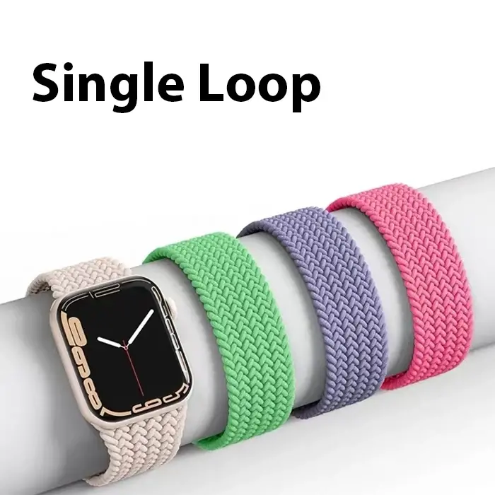 Ally Apple Watch 7-8 41mm 6-5-4 40mm Single loop Plastik Kayış Kordon 3-2-1 38mm-(5775)