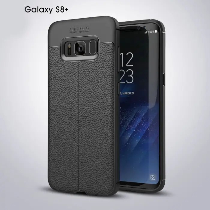 Ally Galaxy S8 Plus Litchi Tam Koruma Soft Silikon Kılıf-(5775)