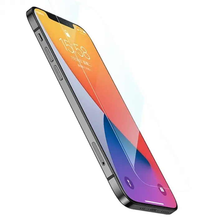 ALLY iPhone 12-İPhone 12 Pro 6.1 Tempered Cam Ekran Koruyucu-(5775)