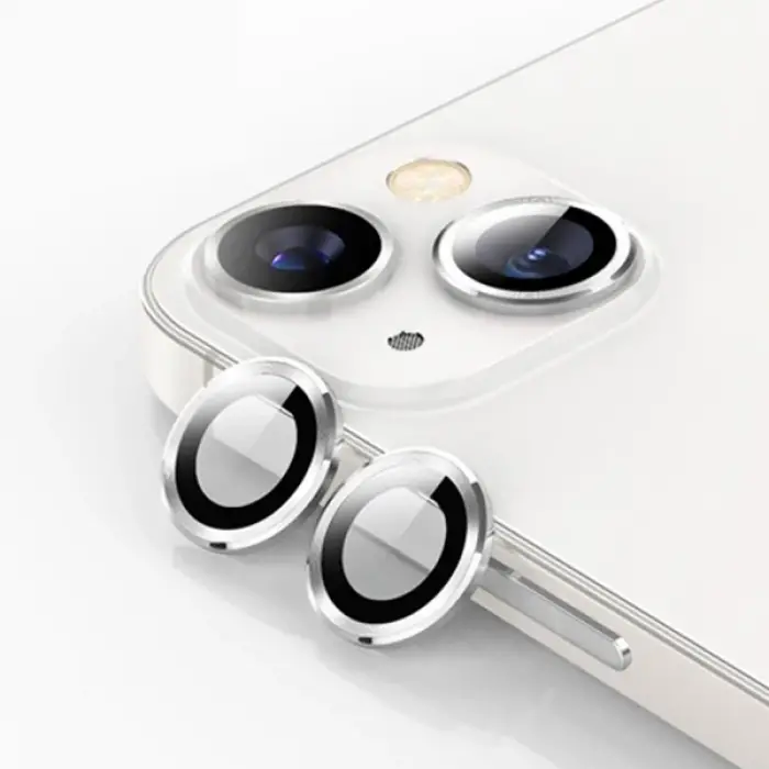 ALLY İPhone 13 - 13 Mini 3D Metal Çerçeveli Kamera Lens Koruyucu-(5775)