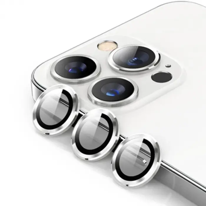 ALLY İPhone 13 Pro -13 Pro Max 3D Metal Çerçeveli Kamera Lens Koruyucu-(5775)