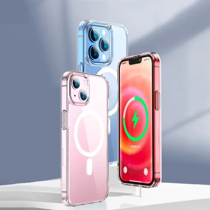 ALLY iPhone 13 Pro Max Magsafe Uyumlu Manyetik Kılıf Silikon Kılıf-(5775)