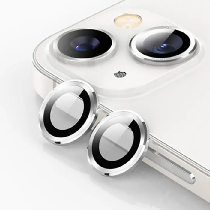 ALLY iPhone 14-14 Plus 3D Metal Çerçeveli Kamera Lens Koruyucu-(5775)