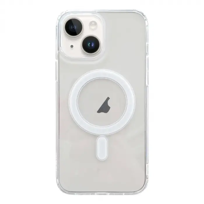 ALLY iPhone 15 Plus Magsafe Uyumlu Manyetik Şeffaf Silikon Kılıf-(5775)