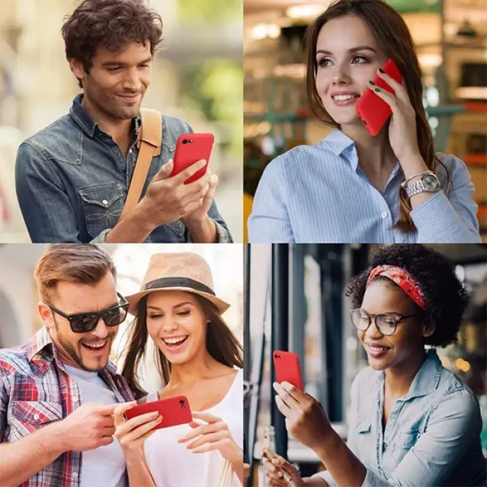 ALLY İPhone SE2 İPhone 8-7 Lansman Kılıf İçi Kadife Soft Silikon Kılıf-(5775)