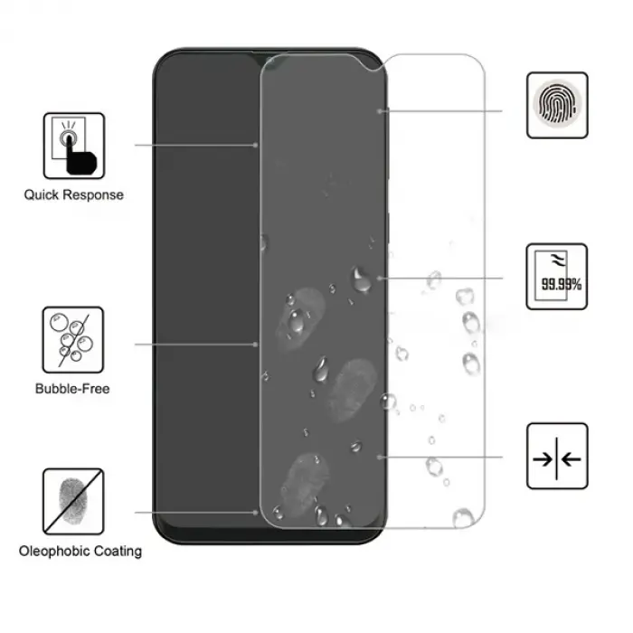 Ally Samsung Galaxy M10Xiaomi Redmi Note 8 Tempered Kırılmaz Cam Ekran Koruyucu-(5775)