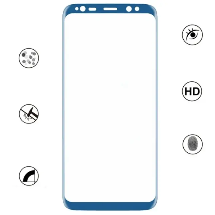 Ally Samsung Galaxy S8 İçin Kavisli Full Ön Arka Cam  Koruyucu-(5775)