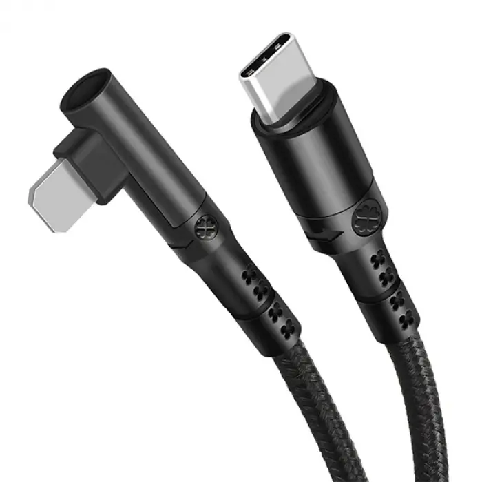ALLY Type-C to İPhone 20w Lightning Hızlı Şarj Kablosu Oyuncu 90 Derece Kablo-(5775)