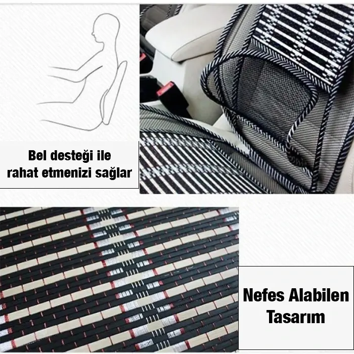 Ally Universal Bambu Araba Nefes Alabilen Koltuk Bel Minderi-(5775)