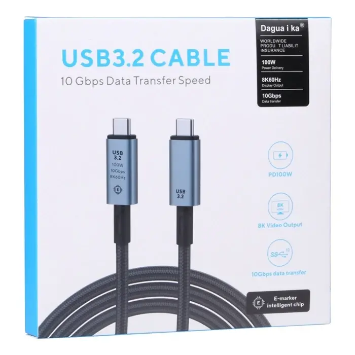 Ally USB 3.2 100W Type-C to Type-C 8K Görüntü-Data ve Ultra Hızlı Şarj Kablosu 1 Metre-(5775)