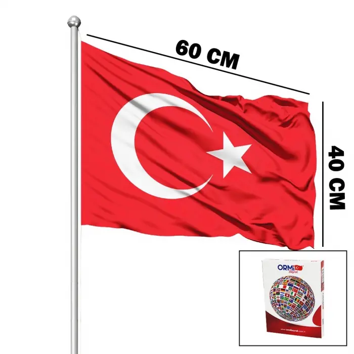 Alpaka Kumaş Türk Bayrak 40x60cm Bx40