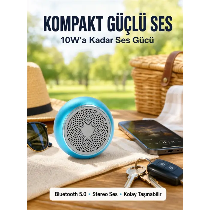 Alüminyum Gövdeli Mini Bluetooth Hoparlör – Dayanıklı ve Şık Tasarım Yeni Nesil