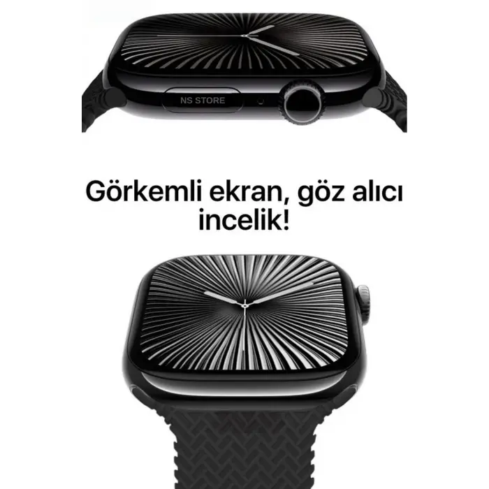 AMOLED Ekranlı Akıllı Saat | Nabız ve Uyku Takibi, GPS, Suya Dayanıklı, Siyah Silikon Kordon