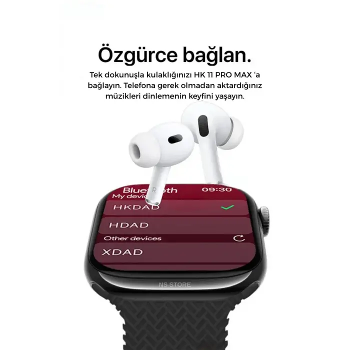 AMOLED Ekranlı Akıllı Saat | Nabız ve Uyku Takibi, GPS, Suya Dayanıklı, Siyah Silikon Kordon