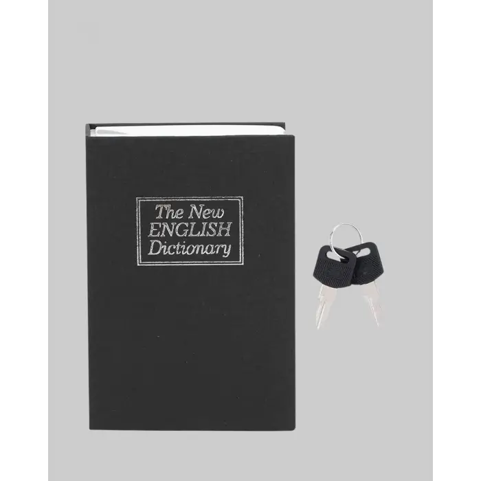 Anahtarlı Gizli Kitap Kasa – Metal İç Yapı Kamuflajlı Sözlük Tasarım