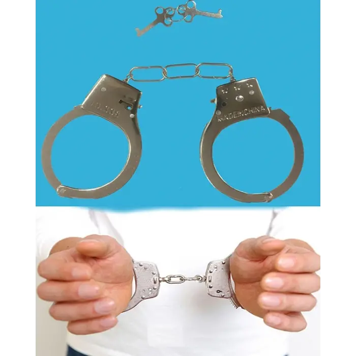Anahtarlı Oyuncak Metal Kelepçe Polis Kelepçesi Bx40